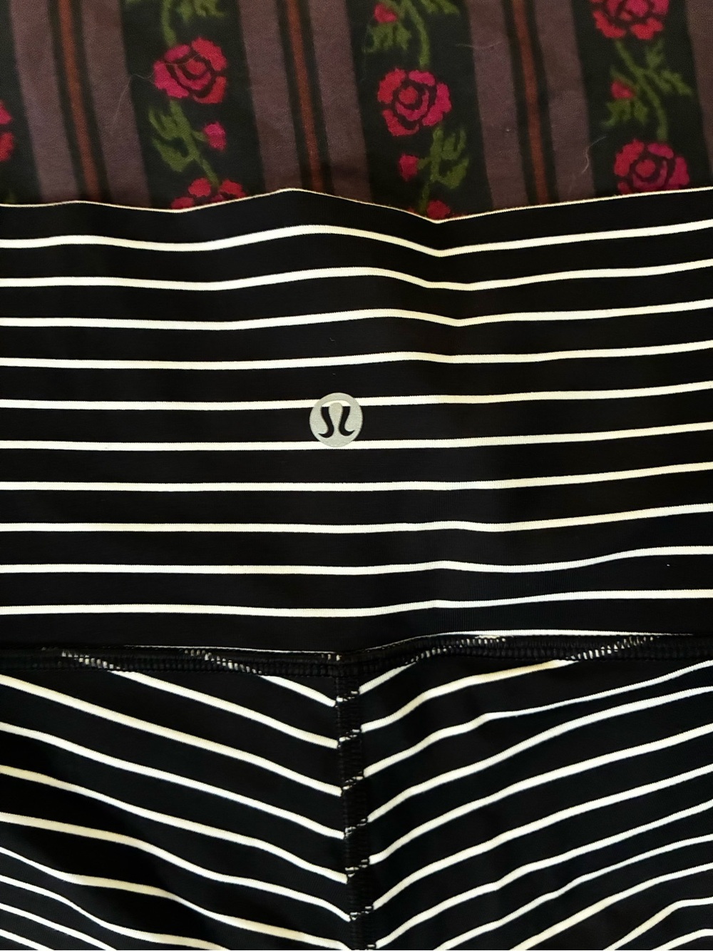 lululemon athletica Black & White Striped Leggings